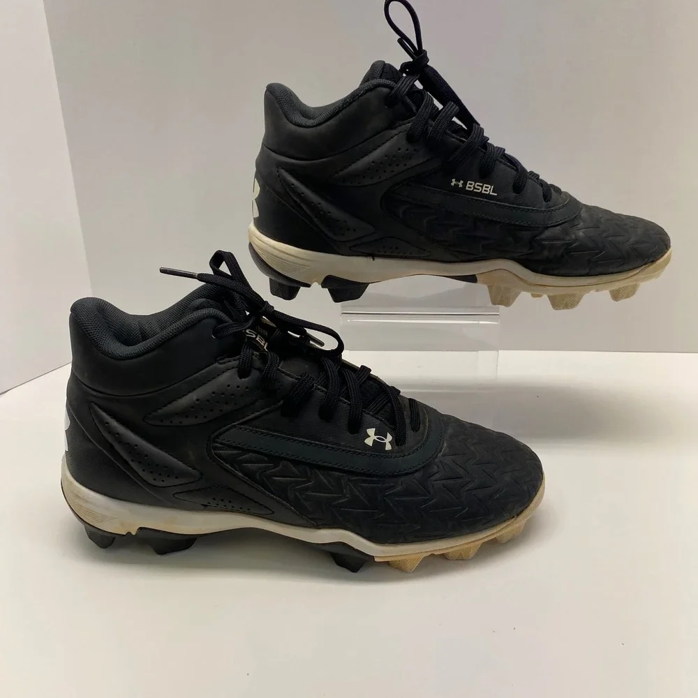 Under‎ Armour Leadoff Mid 3.0 RM Baseball Cleats Mens 7 Black White 3027446-001